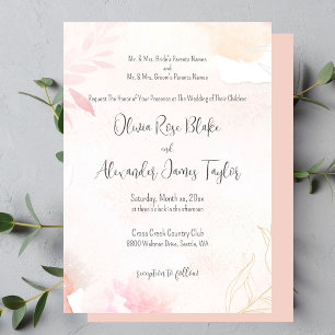 Invitation Aquarelle douce Blush FlorMariage