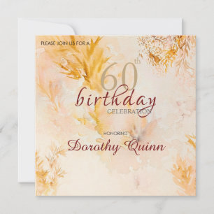 Invitation Aquarelle douce Feuilles d'automne Anniversaire
