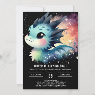 Invitation Aquarelle Dreamy Dragon Anniversaire