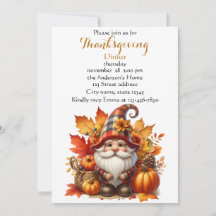 Invitation Aquarelle du Citrouille de Thanksgiving Automne