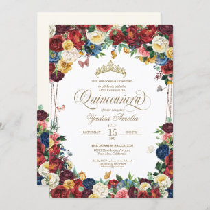Invitation Aquarelle du jardin papillon Quinceanera
