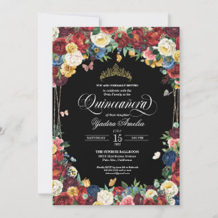 Invitation Aquarelle du jardin papillon Quinceanera Inv