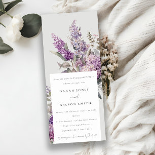Invitation Aquarelle Dusky Lilac Cottage Floral Fiançailles