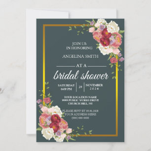 Invitation Aquarelle Dusty Gris Or Blush Mariage Inv