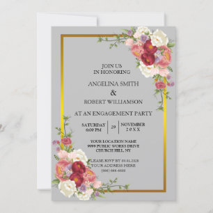 Invitation Aquarelle Dusty Gris Or Blush Mariage Inv
