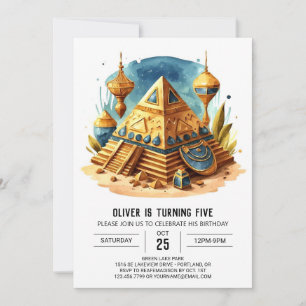 Invitation Aquarelle Editable Pyramides égyptiennes Anniversa