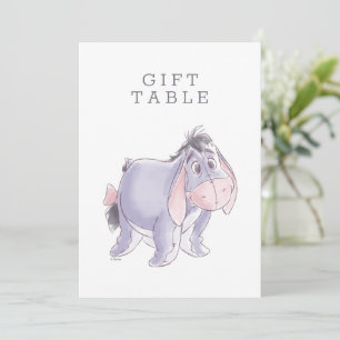Invitation Aquarelle Eeyore Baby shower table cadeau