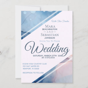 Invitation *~* Aquarelle Élégante Abstraite AR17 Mariage