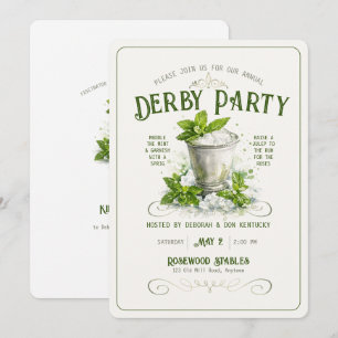 Invitation Aquarelle élégante de party mint julep moderne de 