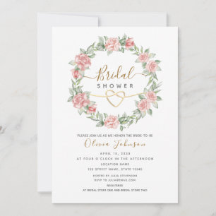 Invitation Aquarelle Elégante Fête des mariées florale