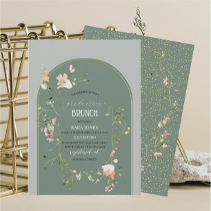 Invitation Aquarelle Élégante graduation Fleur sauvageInvitat