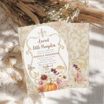 Aquarelle élégante Un petit citrouille boho doux B