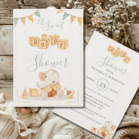 Aquarelle Eléphant mignonne Baby shower doux