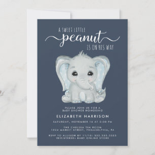 Invitation Aquarelle Eléphant mignonne Bébé garçon douche