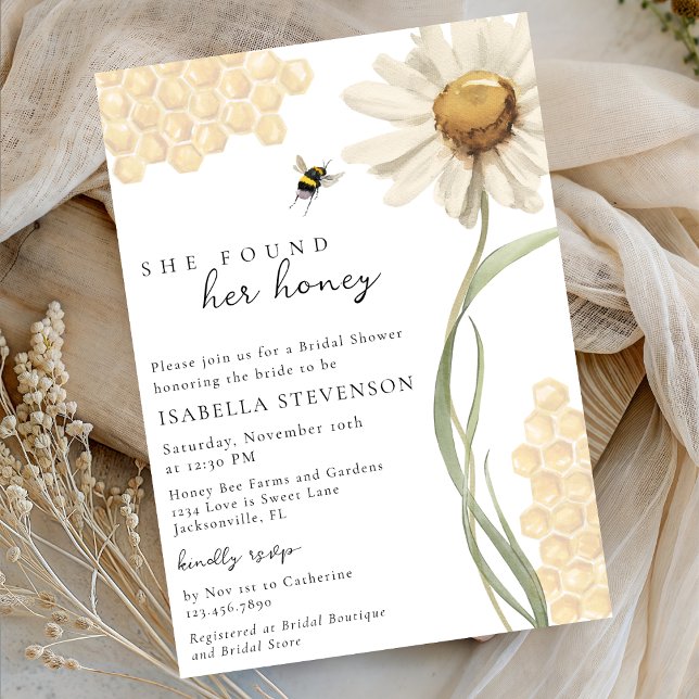 Invitation Aquarelle Elle A Trouvé Son Thème Fête des mariées (Créateur téléchargé)