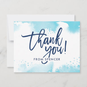 Invitation Aquarelle en lettres de bleu d'aqua de main de