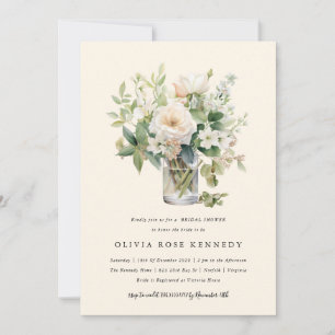 Invitation Aquarelle enchantée Fête des mariées florale bohèm