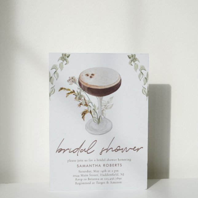 Invitation Aquarelle Espresso Martini Fête des mariées (Créateur téléchargé)