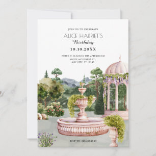 Invitation Aquarelle esthétique élégant jardin vert fête