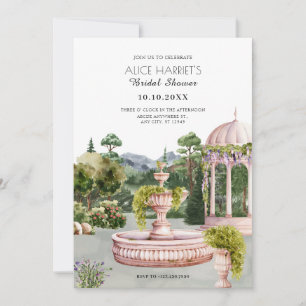 Invitation Aquarelle esthétique jardin élégant douche nuptial