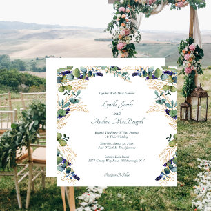 Invitation Aquarelle estivale Eucalyptus Floral