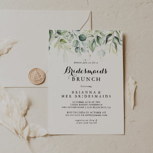 Invitation Aquarelle Eucalyptus Bridesmaids Brunch Douche