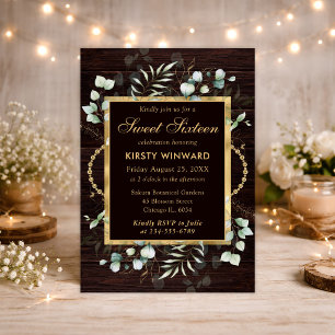 Invitation Aquarelle Eucalyptus et Verdure Douze Ans