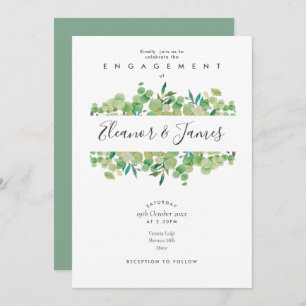 Invitation Aquarelle Eucalyptus Fiançailles de verdure
