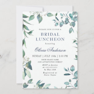 Invitation Aquarelle Eucalyptus Green Bridal Luncheon