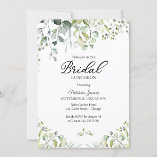 Invitation Aquarelle Eucalyptus Green Bridal Luncheon