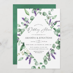 Invitation Aquarelle Eucalyptus Lavender Mariage de verdure