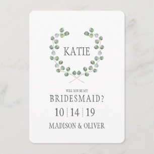 Invitation Aquarelle Eucalyptus Leaf Frame Porte-parole