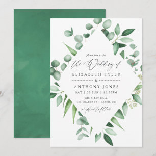 Invitation Aquarelle Eucalyptus Mariage de verdure