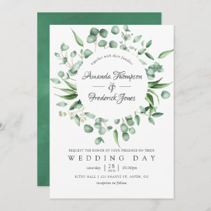 Invitation Aquarelle Eucalyptus Mariage de verdure
