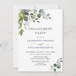 Invitation Aquarelle Eucalyptus PARTI ENGAGEMENT ÉCOLOGIQUE