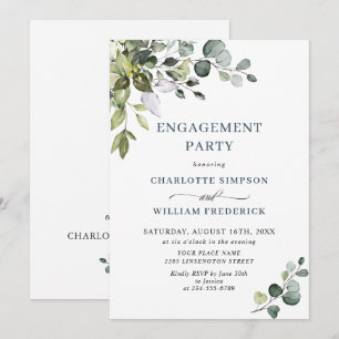 Invitation Aquarelle Eucalyptus PARTI ENGAGEMENT ÉCOLOGIQUE