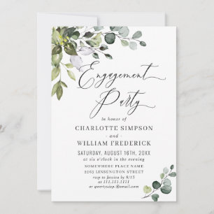 Invitation Aquarelle Eucalyptus PARTI ENGAGEMENT ÉCOLOGIQUE