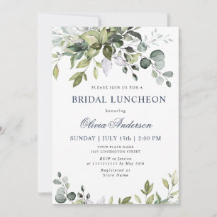 Invitation Aquarelle Eucalyptus Vert BRIDAL LUNCHEON