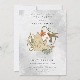 Invitation Aquarelle Faecore fleurie Tea Party Fête des marié