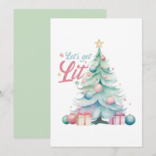 Invitation Aquarelle Faisons un sapin de Noël
