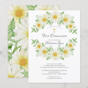 Invitation Aquarelle Faisy Communion Florale