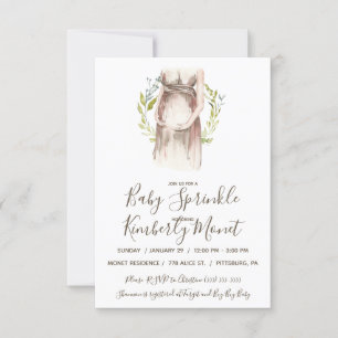 Invitation Aquarelle Femme Enceinte Bébé Saupoudrer Invitatio