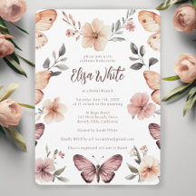 Aquarelle Fête des mariées à papillons floraux