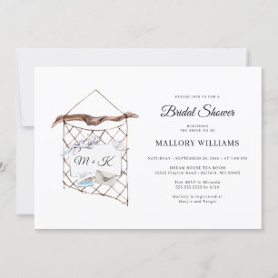 Invitation Aquarelle Fête des mariées Nautique