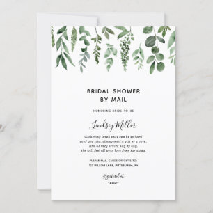 Invitation Aquarelle Fête des mariées verte par courrier