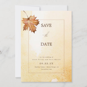 Invitation Aquarelle Feuille d'érable d'automne Enregistrer l