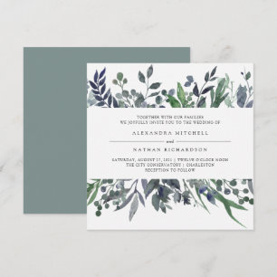 Invitation Aquarelle feuillue MARIAGE