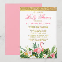 Aquarelle Flamant rose tropicale Parties scintilla