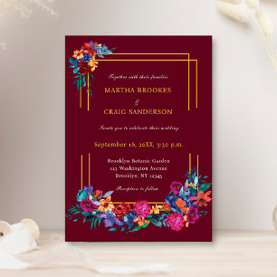 Invitation Aquarelle Fleur mexicaine Mariage Bourgogne