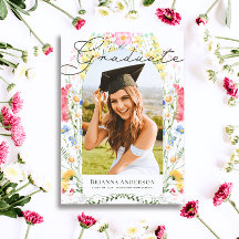 Aquarelle Fleur sauvage Arch Graduation Photo